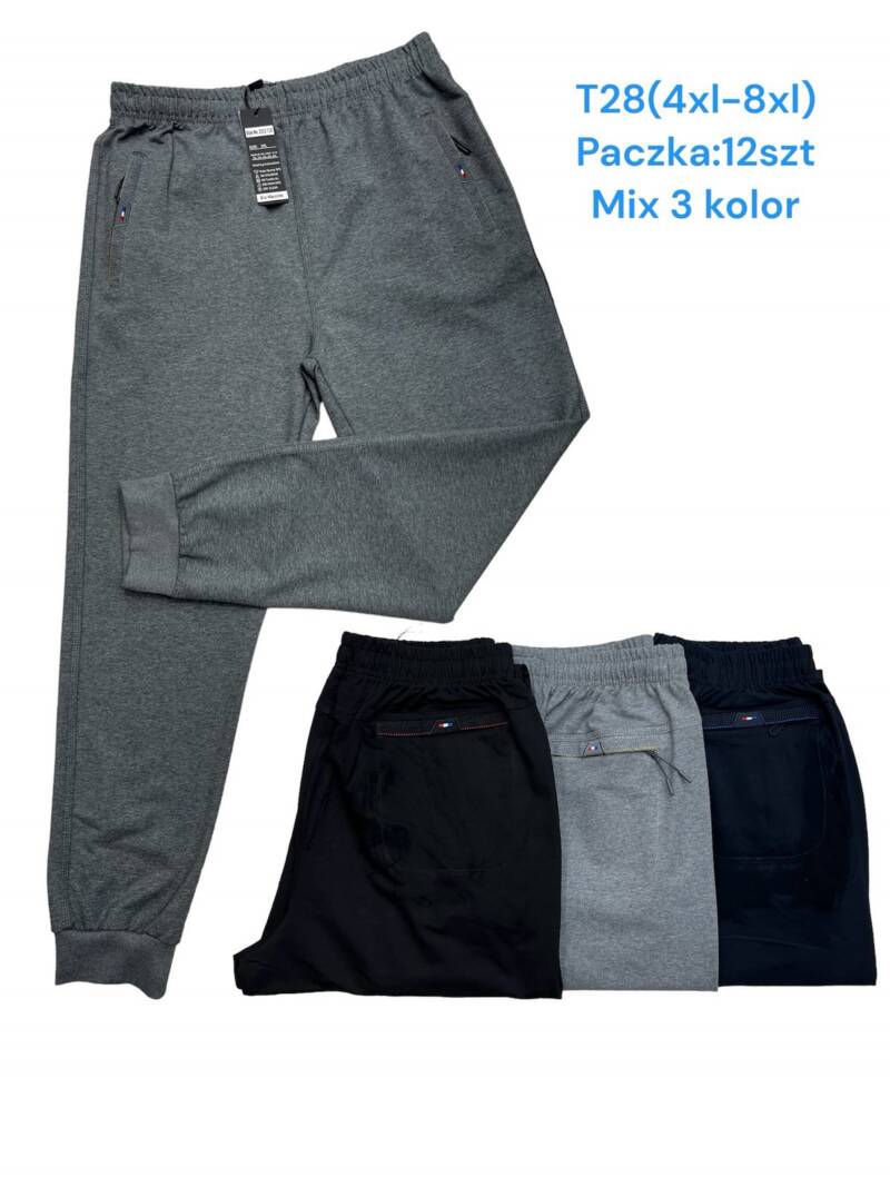 Spodnie dresowe meskie Roz 4XL-8XL, Mix 3 Kolor Paczka 12 szt